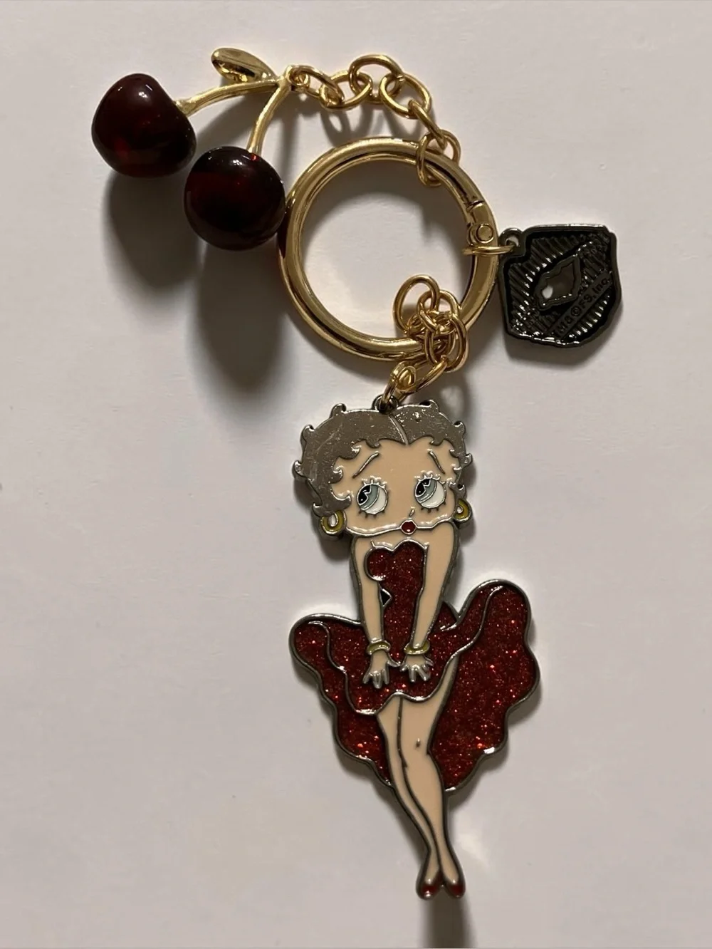 Betty Boop Red Glitter Dress Keychain